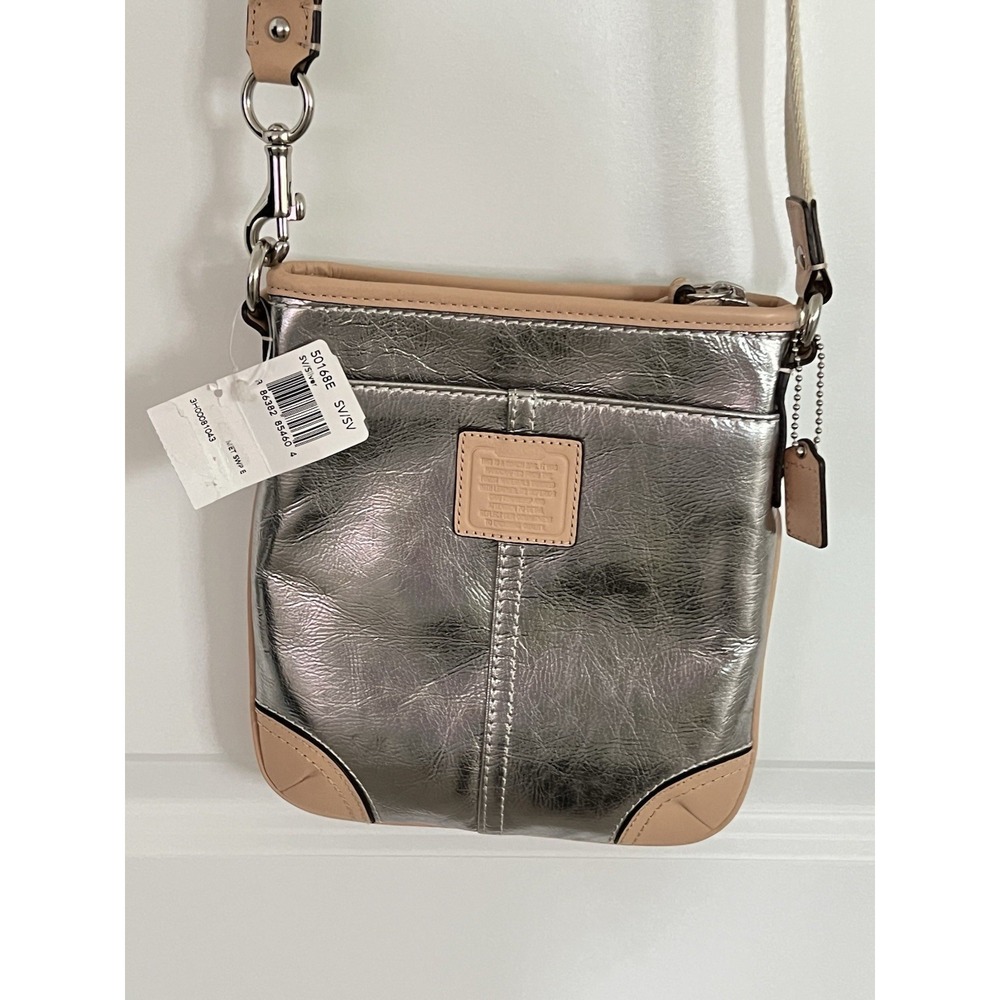 NWT Coach Swingpack Silver Shoulder Crossbody Bag Y2K Purse Messenger